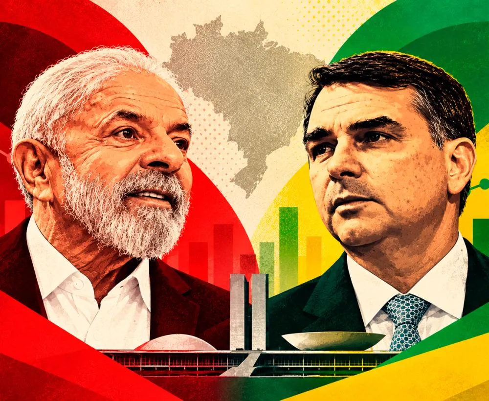 Imagem da matéria: Flávio Bolsonaro tem 50,3% e Lula, 49,7% dos votos válidos, aponta BTG/Nexus a seis dias do 2º turno